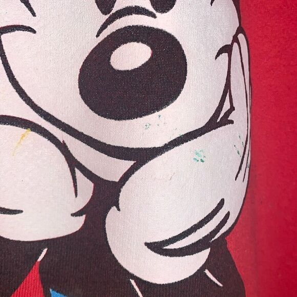 Mickey & Co Mouse Double Sided Graphic Red Sweatshirt Adult Large Vintage 90s Di - Picture 10 of 16